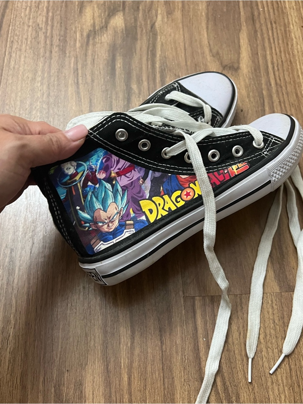 Dragon Ball Z High Top Canvas Sneaker - Black & White with Colorful Graphic
